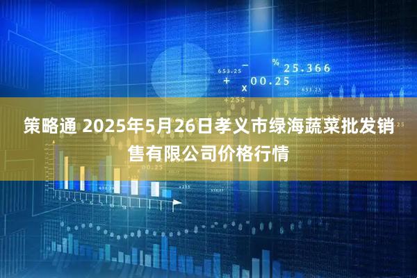策略通 2025年5月26日孝义市绿海蔬菜批发销售有限公司价格行情