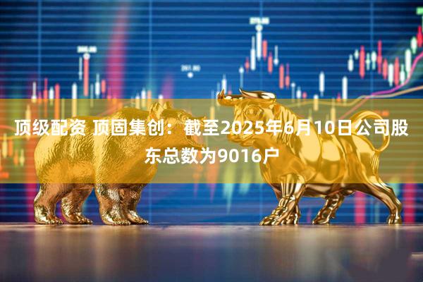 顶级配资 顶固集创：截至2025年6月10日公司股东总数为9016户