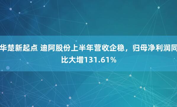 华楚新起点 迪阿股份上半年营收企稳，归母净利润同比大增131.61%